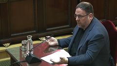 Junqueras, durante la vista del juicio por el 1-O