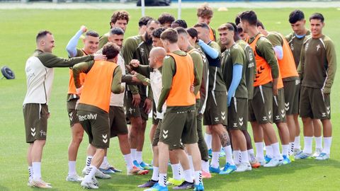 Los jugadores del Celta, en uno de los �ltimos entrenamientos del curso pasado.