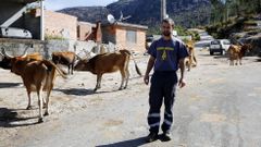 Jairo Dom�ngez, ganadero de Olelas, tiene que dar a sus vacas hierba que ten�a para el invierno. 