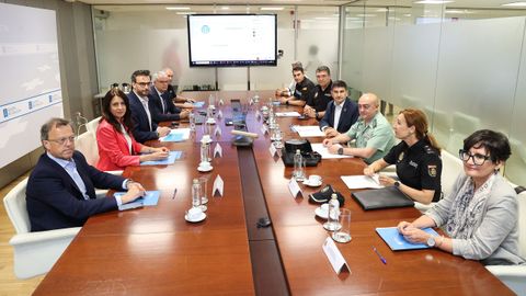 Reuni�n del comit� integrado de prevenci�n de incendios de Galicia, este jueves, antes de comenzar la temporada de alto riesgo.
