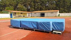 Los ladrones se llevaron la parte superior, la zona donde aterrizan los atletas, adem�s de la lona protectora