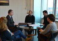 El delegado de Fenosa en Galicia ?izquierda? se reuni� en el consistorio con alcalde y con Casares.