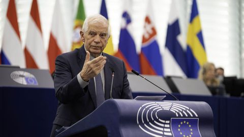 Borrell, el mircoles durante el debate en el Parlamento Europeo.