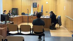 El acusado, durante la audiencia previa celebrada en Ourense