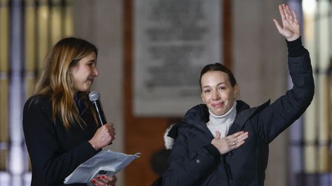 Carolina Gonzlez, hija de Edmundo Gonzlez, participa en la concentracin de Madrid