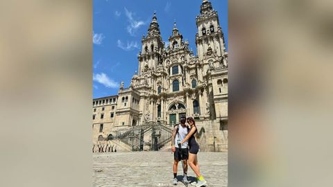 Isco Alarcón y Sara Sálamo en el Obradoiro.