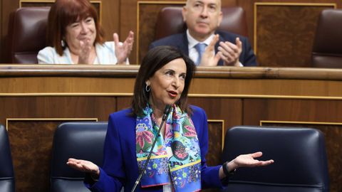 La ministra de Defensa, Margarita Robles, durante una sesi�n de control al Gobierno, en el Congreso de los Diputados