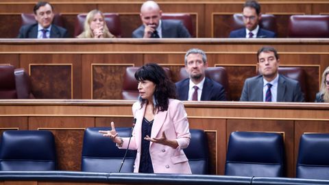 La ministra de Igualdad, Ana Redondo, este mircoles durante una sesin de control al Gobierno 