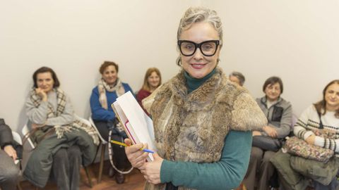 Lara Rodr�guez, no inicio dun novo grupo de apoio de Afaber, o pasado martes en Carballo