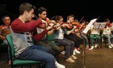 Los alumnos del conservatorio, en un ensayo para los conciertos de fin de curso. 