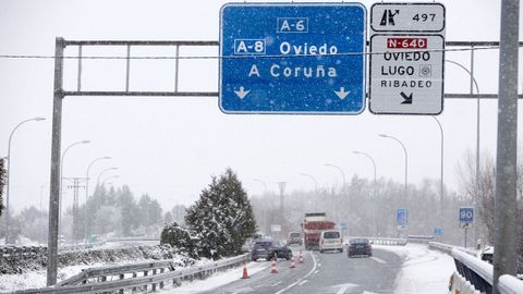 Nieve en la A-6