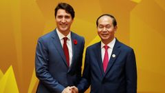 El presidente de Vietnam Tran Dai Quang y el primer ministro de Canad�, Justin Trudeau