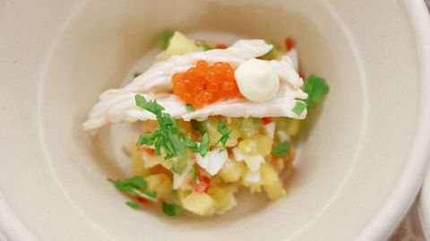 Uno de los paltos que dise�� y prepar� Manu Rodr�guez para la cata