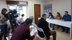 Blanca Guti�rrez, Luc�a, Fraga y Ceferino Vallina, en la Casa de la Prensa, la nueva sede que comparten la Asociaci�n de la Prensa de Oviedo y el Colegio Profesional de Periodistas de Asturias 