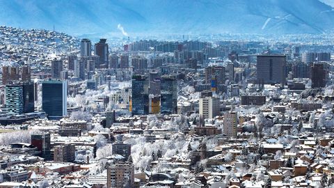 Vista general de Sarajevo, el 20 de enero 