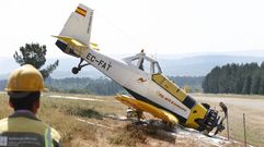 Accidente de un avi�n contra incendios en Doade