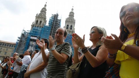 Minuto de silencio en la Plaza del Obradoiro en Santiago