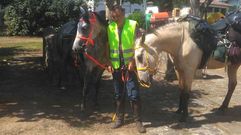 Benjam�n Rodr�guez con sus caballos en Vizcaya.Benjam�n Rodr�guez con sus caballos en Vizcaya