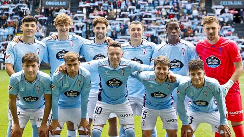 Formaci�n inicial del Celta este domingo frente al Elche en Bala�dos, con siete futbolistas que pasaron por el Celta B.