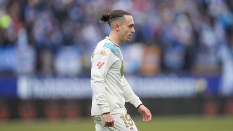 Luismi Cruz, durante el encuentro entre el Andorra y el Deportivo.