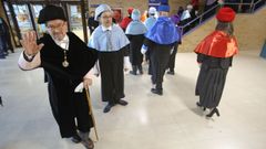 El rector particip� en los actos de este lunes pocas semanas antes de las elecciones en las que se decidir� qui�n lo sucede