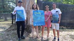 <span lang= gl >Karras Martnez e Luis Coedo, organizadores, xunto coa deputada provincial Iria Castro e a alcaldesa Maria Gueimunde, na presentacin este mrcores do festival Ether no parque Pernas Pen</span>