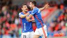 Cotugno y Diegui celebran el 0-1 en Lugo