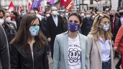 Ione Belarra, Irene Montero y Yolanda Daz.