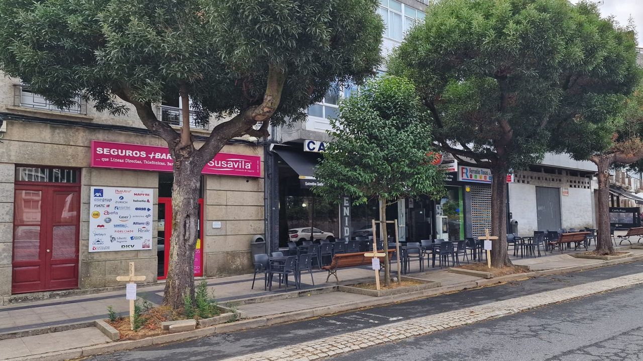 Cruces de madera para salvar árboles que se talarán en Silleda