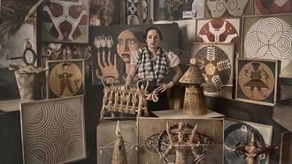 Fotografa de Maruja Mallo en su estudio de Buenos Aires,expuesta en el Museo Reina Sofa