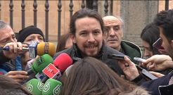 Pablo Iglesias comparece ante los medios en Zamora