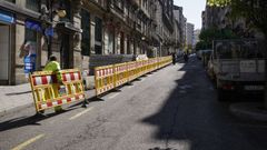 Las obras de la calle Concordia comenzaron esta lunes con trabajos de vallado y otros preparativos.