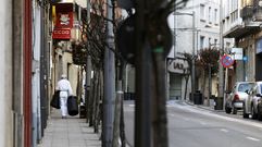 Imagen de una calle del centro de Monforte durante la alarma sanitaria