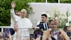 El papa Le�n XIV saludando el pasado 8 de junio durante su visita a Madrid
