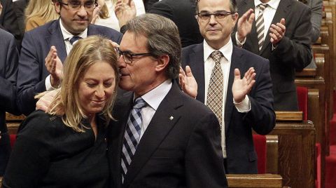 El presidente cataln en funciones, Artur Mas, junto a su vicepresidenta, Neus Munt