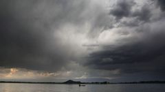 Panor�mica del lago indio de Dal de Srinagar