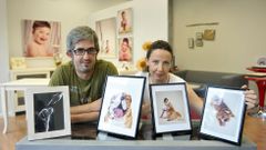 Helena Garc�a y Estevo Barros en su establecimiento