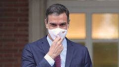 Pedro S�nchez, antes de reunirse con el presidente de Andaluc�a, Juan Manuel Moreno Bonilla