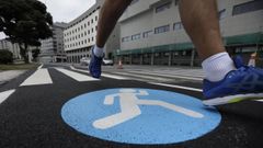 Carril runner en el paseo mar�timo de A Coru�a