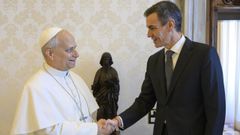 El papa Le�n XVI y Pedro S�nchez, durante la audiencia privada en el Vaticano.