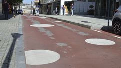 Zona de prioridad peatonal pendiente de repintado en Sanxenxo