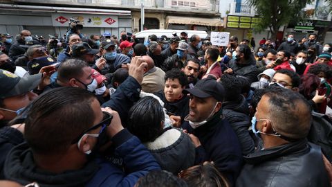 Manifestacin por el dcimo aniversario de las movilizaciones contra el rgimen de Ben Al