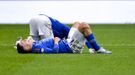 Thiago Fern�ndez, en el suelo, se lamenta