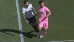 El momento de la lesi�n de Hugo �lvarez, en una jugada con Unai N��ez en el Valencia-Celta.
