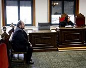 El acusado, durante el juicio celebrado ayer en Ourense.