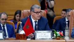 El primer ministro marroqu�, Aziz Ajanuch, durante una reuni�n en Rabat en julio