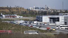 Vista del pol�gono empresarial de A Sionlla, cerca de la calle Extremadura, donde tuvo lugar el accidente