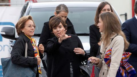 La exvicepresidenta del Gobierno Soraya Sa�nz de Santamar�a tambien acudi� al tanatorio donde se instal� la capilla ardiente de Mariano Rajoy Sobredo