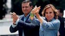 La ex primera dama de la naci�n Sandra Torres, la favorita seg�n los �ltimos sondeos, y su candidato a vicepresidente Carlos Ra�l Morales, 