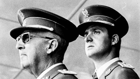 El rey Juan Carlos I con Franco, en 1969